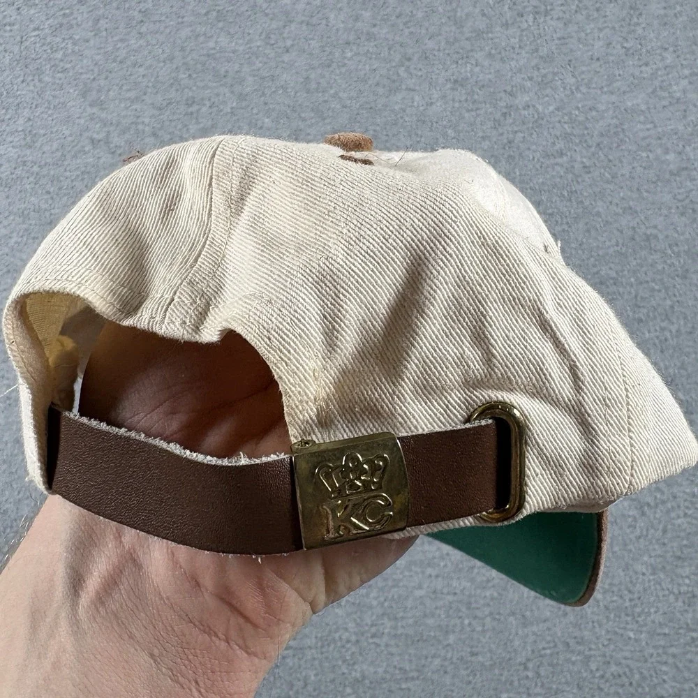 Vintage Will Drink Beer 4 Food Hat Cap Leather Strapback Two Tone Suede Bill KC